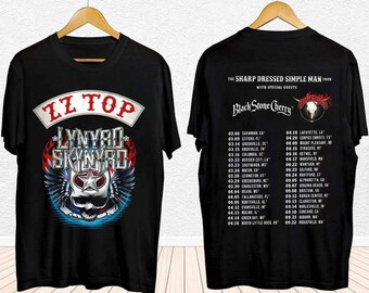 Lynyrd Skynyrd ZZ Top Tour 2024 Shirt, ZZ Top World Tour 2024 Shirt, Lynyrd Skynyrd Tour 2024 Tee, Sharp Dressed Simple Man US Tour Shirt