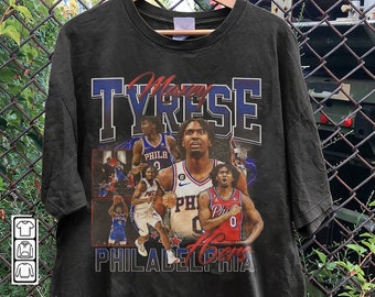 Vintage jaren '90 grafische stijl Tyrese Maxey T-shirt - Tyrese Maxey Sweatshirt - Retro Philadelphia basketbal voor man en vrouw Unisex T-shirt