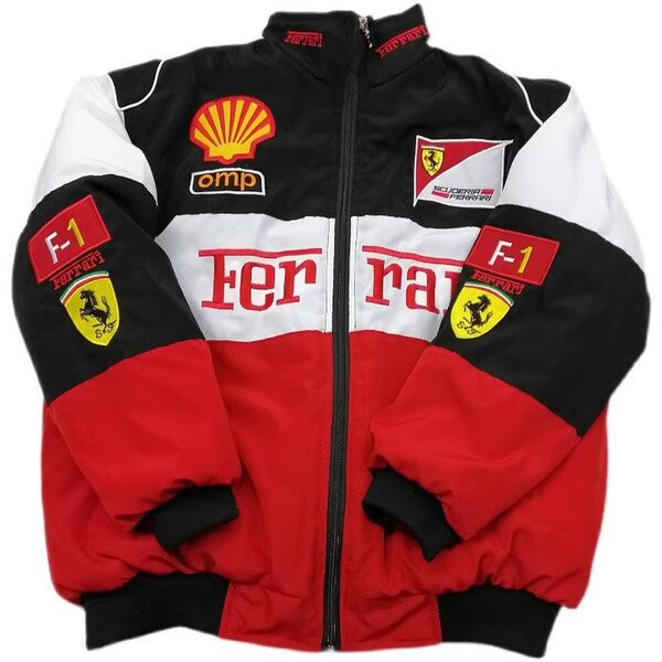 Ferrari Racing Jacket, Formula One Racing Jacket Retro, Flying Jacket, Racing Jacket, Oversize Jacket, Embroidered Jacket, Birthday Gift