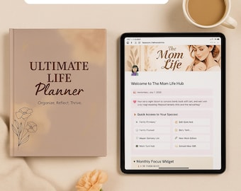 Digital Mom Life Planner: Family Organizer, Meal Plan, Budget Tracker | Notion Dashboard PDF Bundle