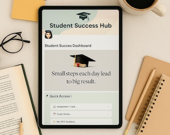 College & High School Student Notion Template | Academic Study Planner Kit