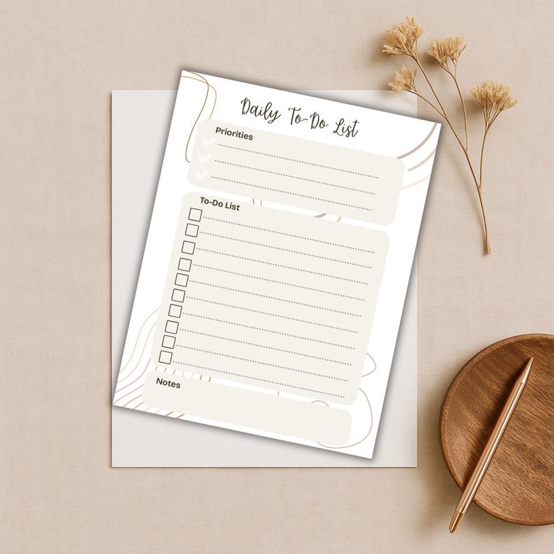 Minimalist Daily To-do List Printable: Task Planner (A4 A5 US Letter ...