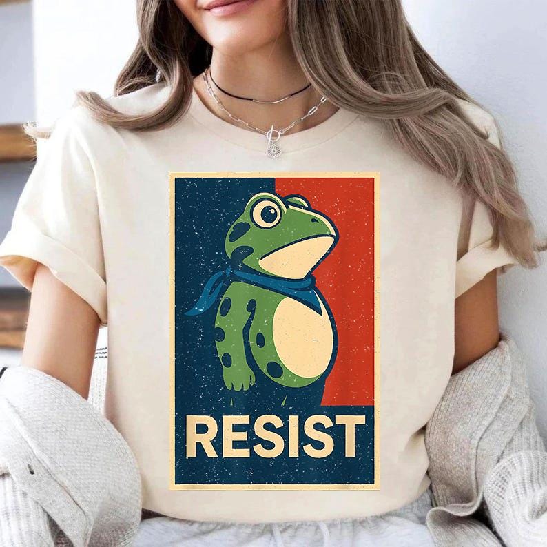 Resist Frog PNG, Portland Protest Frog Digital Art, Retro Political ...