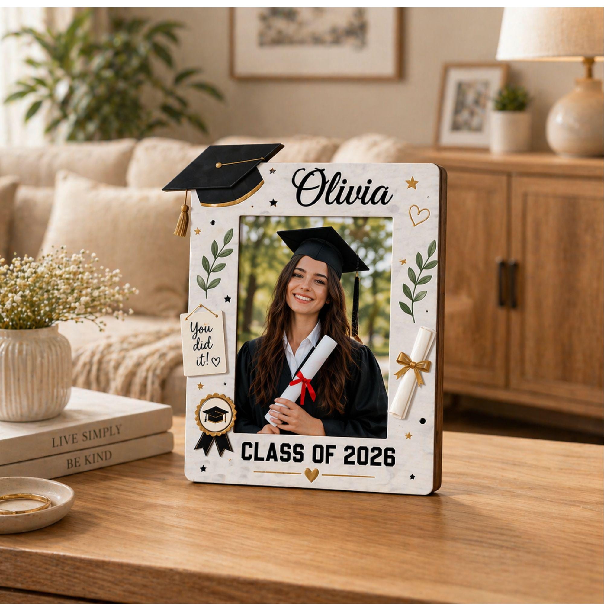 Personalization Grad Photo Frame Custom Graduation Photo Frame Class of 2026, Personalized Grad Gift ...