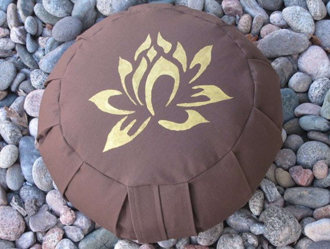 Zafu Zabuton Meditation Cushion Pillow set LOTUS Brown Etsy