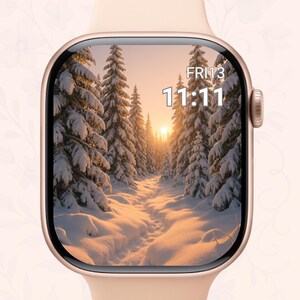 Nature Apple Watch Wallpaper: Minimalist Scenic Digital Art