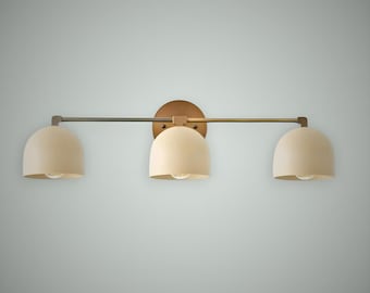 Aplique de pared moderno para tocador – Lámpara de baño de latón, luces de tocador de mediados de siglo, lámpara de espejo