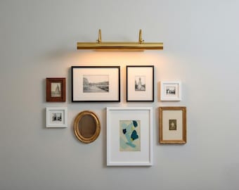Handmade Solid Brass Picture Light: Vintage Style Wall Mounted Art Light, Gallery Lighting