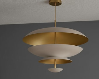 Moderne Messing Pendelleuchte: Zeitgenössische Hängelampe Minimalist Designer Deckenleuchte