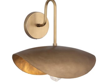 Brass Wall Sconce: Mid-Century Modern vanity light Fixtures antique brass