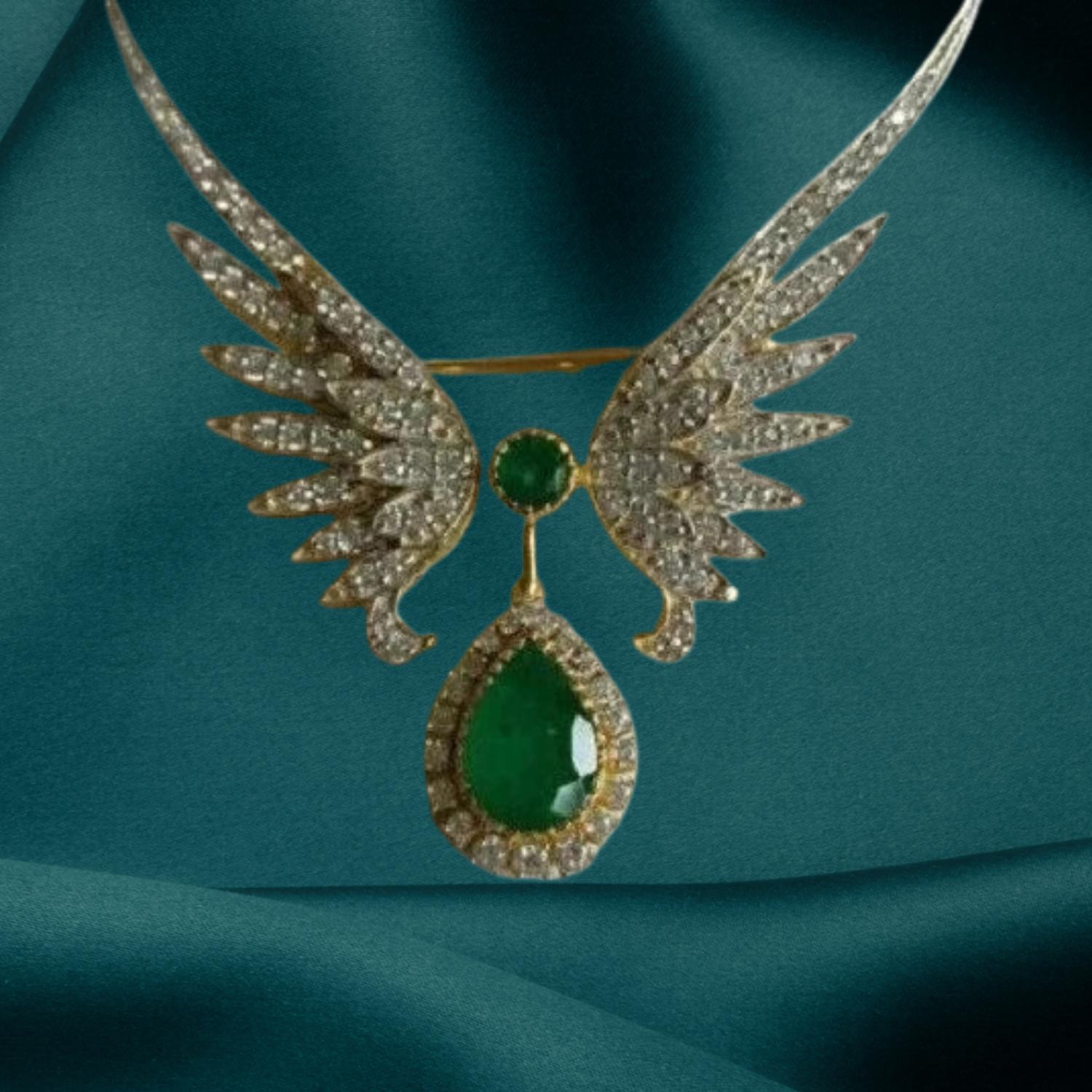 Antique Art Deco Angel Wing Brooch Pin – Inspired 14K Yellow Gold ...