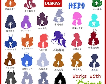 Anime Hero SVG, Anime silhouette svg, Anime My Hero Manga SVG, Anime Best friends, Manga svg, Japanese cartoon, Anime svg Files for Cricut