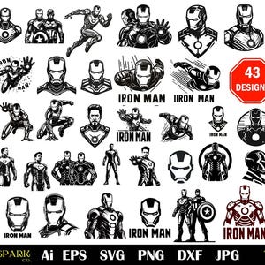 43 Iron Man SVG Bundle, Movie SVG Bundle, Superhero svg bundle, Superhero Silhouettes svg, Comic svg png, Comic book svg, Avenger svg bundle