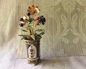 Vintage Jane Hutcheson - Gorham Fleurs des Siècles Jeweled Enameled Flowers Imari Style Vase