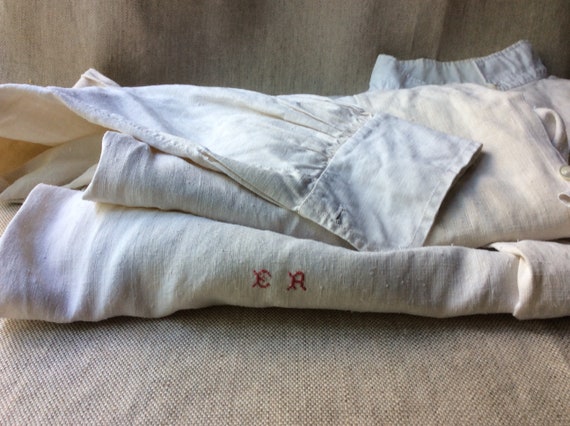Antique French Linen Artists Smock/Shirt - image 3