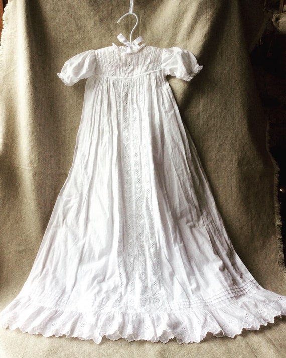 Antique  Christening Gown - 1800's - French -Victo