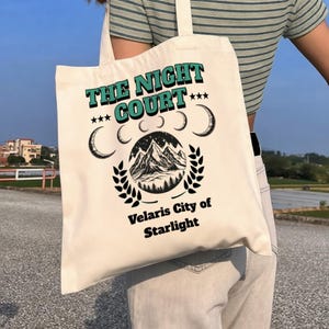 Velaris Night Court Tote Bag, ACOTAR,City of Starlight, Court of Dreams, Inner Circle, Fantasy Book Merch