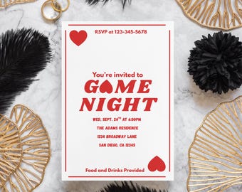 Game Night Invitation Template | Printable and Mobile Canva Template