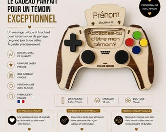 Trauzeugenantrag, Hochzeitsankündigung, Hochzeitsgeschenk, Trauzeuge, Geschenk für Trauzeugen, Gamecontroller, Trauzeugenantragskarte