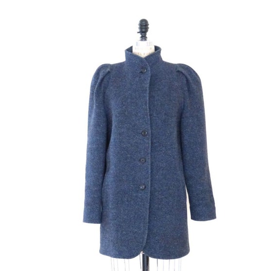 1970's-80's Vintage Wool Tweed Jacket, Wool Trench