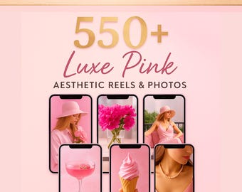 550+ Pink Reels & Photos | Canva Instagram Templates, Faceless Content | PLR MRR Digital Download