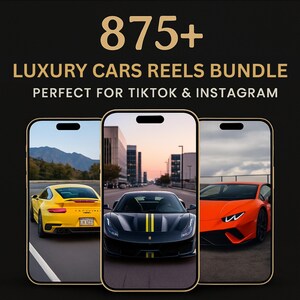 875+ Luxury Car Faceless Reels Bundle | TikTok & Instagram Content | PLR MRR Ready to Post
