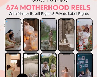 674+ Faceless Reels-paket med Motherhood | Mom Life PLR MRR Canva-mallar (digital nedladdning)