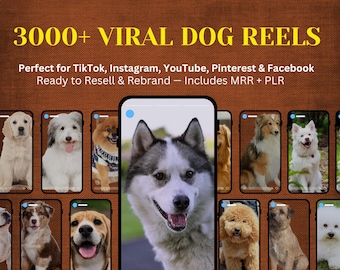 3000+ Funny Dog Video Clips | Viral Pet Reels Bundle for TikTok & Instagram (PLR/MRR)