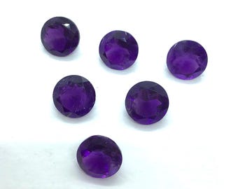 Natural Amethyst Faceted Round Gemstone 1–15mm Loose Stone For Jewelry Making