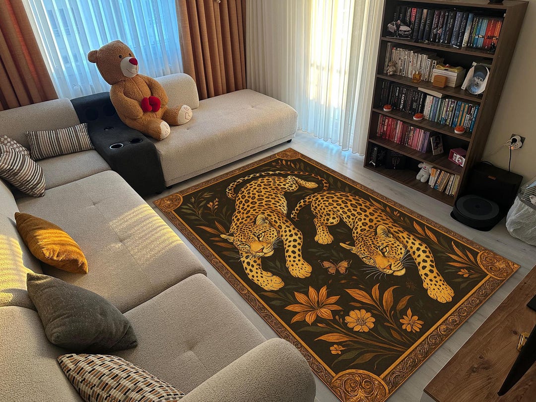 Luxury Leopard Area Rug for Living Room – Bold Jungle Animal Print