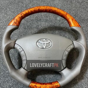 Toyota 4Runner Tundra Prado Wood Grain-stuur: nappaleder OEM-kern, premium interieurupgrade, 4x4 vrachtwagenmodonderdeel