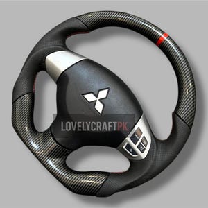 Carbon Fiber Leather Steering Wheel: Mitsubishi Lancer Evolution Evo X Upgrade