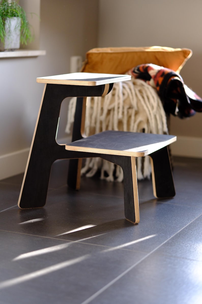 Minimalist Step Stool | Birch Plywood Stool, Side Table or Nightstand image 6