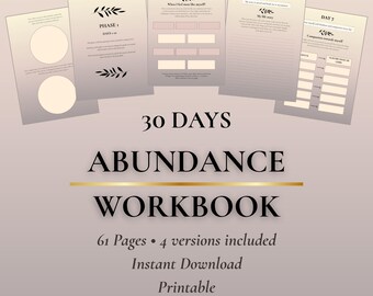 30 Day Abundance Journal: Gratitude, Manifestation, Law of Attraction (PDF Download)