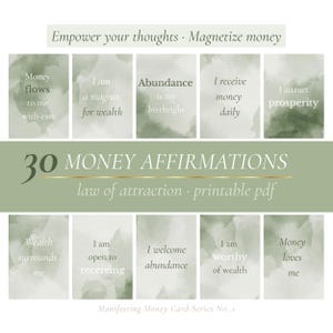 Money Affirmation Cards - Printable Manifestation Cards for Law of Attraction & Financial Abundance