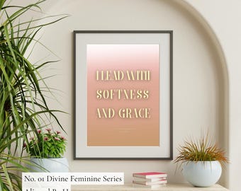 Póster Divinidad Femenina – Descarga digital de arte mural / Empoderamiento, amor propio y decoración espiritual para el dormitorio