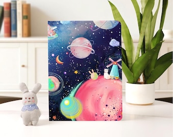 Funda personalizada con diseño de gato celestial para iPad (modelos A16, Air 7, 6 y 5 de 2025, iPad 10 de 10,9 y 10,2 pulgadas, iPad Pro de 11, 12,9 y 13 pulgadas, iPad Mini 6 y 7, con portalápices)