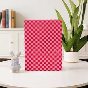 Rose Pink Checker Art iPad Case for 2025 2024 New A16 Air 7/6/5 iPad 10 10.9&quot;, 10.2&quot; iPad Pro 11&quot;12.9&quot; 13&quot; iPad Mini 6/7 with Pencil Holder