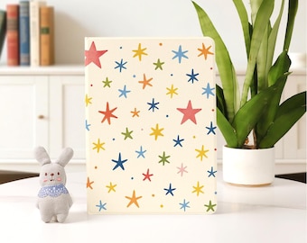 Funda personalizada con estrellas de colores retro para iPad (modelos A16, Air 7, 6 y 5 de 2025, iPad 10 de 10,9 y 10,2 pulgadas, iPad Pro de 11, 12,9 y 13 pulgadas, iPad Mini 6 y 7, con portalápices)