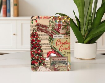 Merry Christmas Collage Kindle-hoesje voor Kindle 12e Basic 2024 Paperwhite 10/11/12e 5/6/7e Colorsoft 7" gepersonaliseerde hoes met draagriem