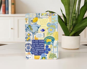 Funda Kindle con collage floral de limón para Kindle 12.º básico (2024) Paperwhite 10.º, 11.º, 12.º, 5.º, 6.º y 7.º Colorsoft de 7 pulgadas, cubierta personalizada con correa de mano