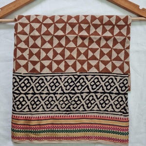 Hand Block Printed Cotton Sarong: Beach Wrap, Scarf, Cover-Up