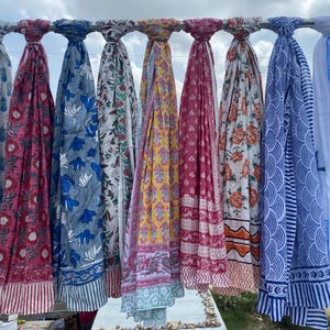 Wholesale Price Hand Block Print Cotton Sarong: Beach Cover Up, Organic Scarf
