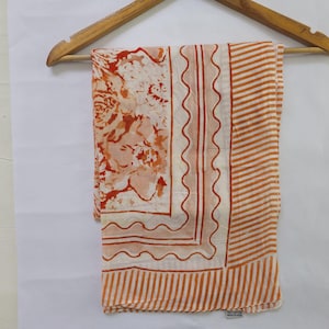 Hand Block Print Cotton Sarong | cotton Scarves/Pareo/Sarong | Beach Wrap Pareo, Long Scarf, Large Sarong | beachwear | Gift for Girlfriend