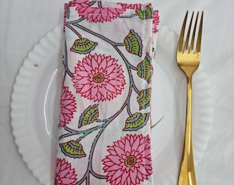 Handcrafted Block Print Cotton Napkins | Boho Wedding Decor