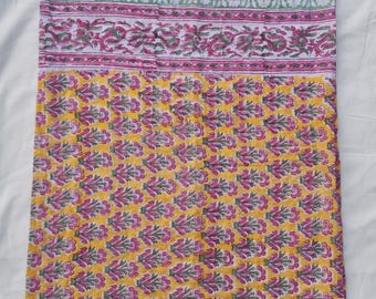 Hand Block-Printed Cotton Sarong - Lightweight Indian Beach Wrap