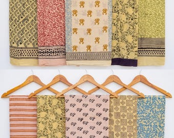 Set di parei da spiaggia fatti a mano Lot & Pattern, parei in cotone stampati a mano con blocchi, sciarpe indiane, copricostume estivi, abbigliamento da festa per donna