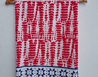 Hand Block Print Cotton Sarong: Beach Wrap, Scarf, or Cover-Up