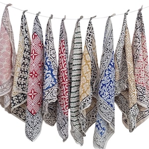 Conjunto de bandanas de algodão orgânico a granel - cachecóis estampados à mão com estampa Paisley