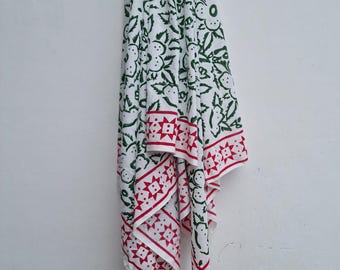 Hand Block Print Organic Cotton Sarong: Boho Beach Cover-Up